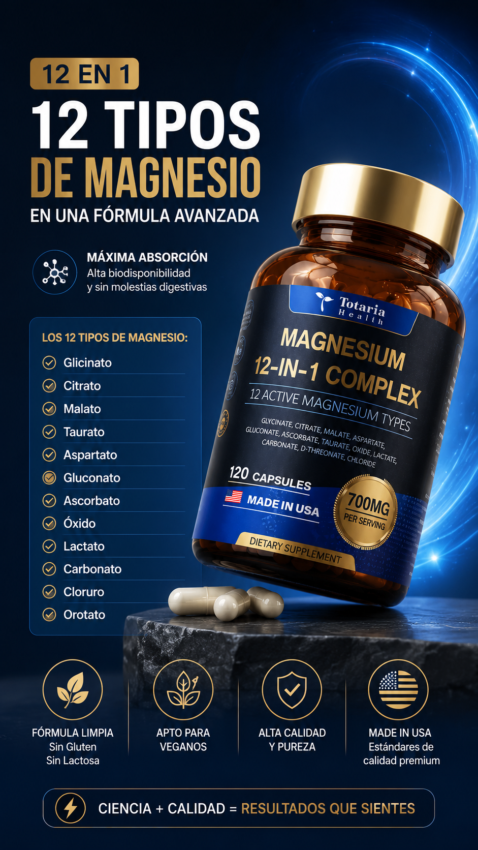 Magnesium Complex 12 en 1 - Totaria